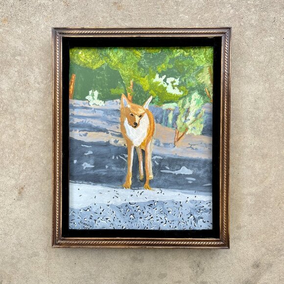 Framed Original Oil Painting on Canvas - Fox in Santa Fe New Mexico - Picture 6 of 15